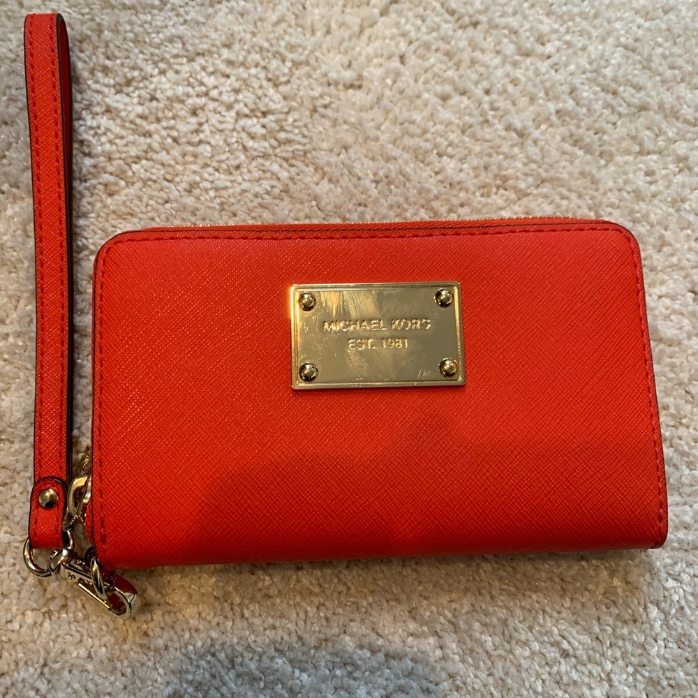 Orange Michael Kors Wallet